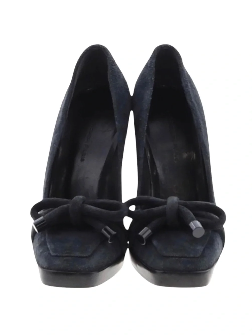 new Balenciaga ♚ Classic Suede Platform Heeled Loafer Pumps ♚ Navy Blue ♚ 35 5M